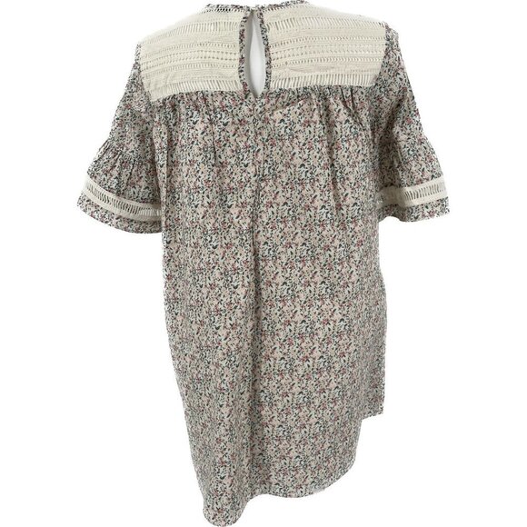 English Factory Women's Floral Lace Trim Dress Size M Shift Button Close - Picture 4 of 15